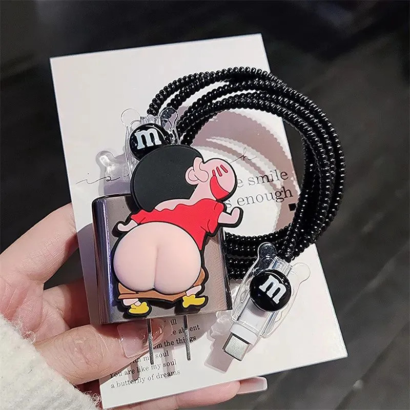 น่ารัก Crayon Shin-Chan สําหรับ OPPO Charger Cover Charger Case น่ารักการ์ตูนสาย Protector สําหรับ O