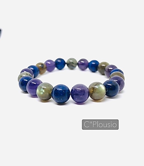 AMETHYST LABRADORITE LAPIS LAZULI 3พลังหินมงคล อเมทริส ลาบาดอไรด์ ลาพิสลาซูลี 8 10 12 มม.