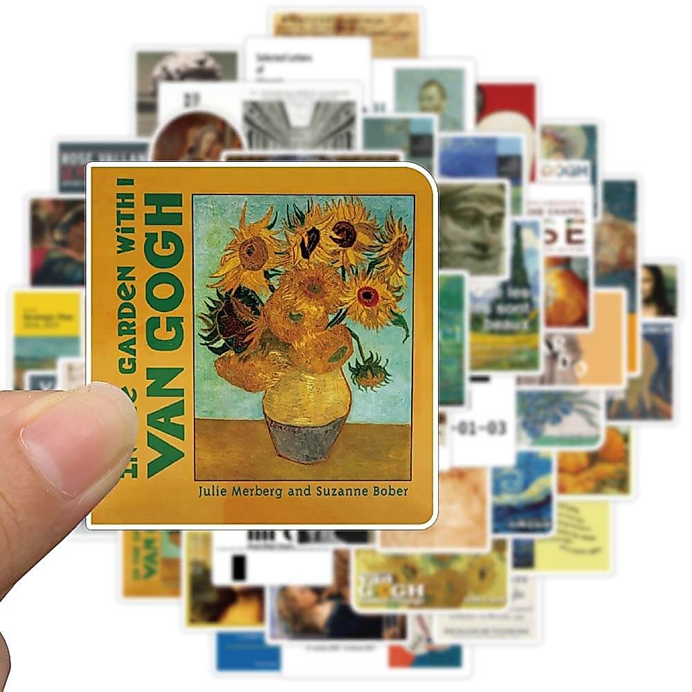 [สติกเกอร์ขนาดใหญ่] สติกเกอร์ ลายตั๋ววรรณกรรม Stubs โดย Leonardo van Gogh's Famous กันน้ํา สําหรับตกแต่งกระเป๋าเดินทาง แล็ปท็อป รถจักรยานยนต์ จักรยานยนต์ รถยนต์ 50 ชิ้น