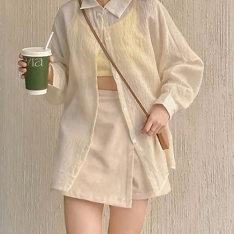 Joji short (เช็คโค้ดลดหน้าร้าน) กางเกงกระโปรงเอวสม็อค
