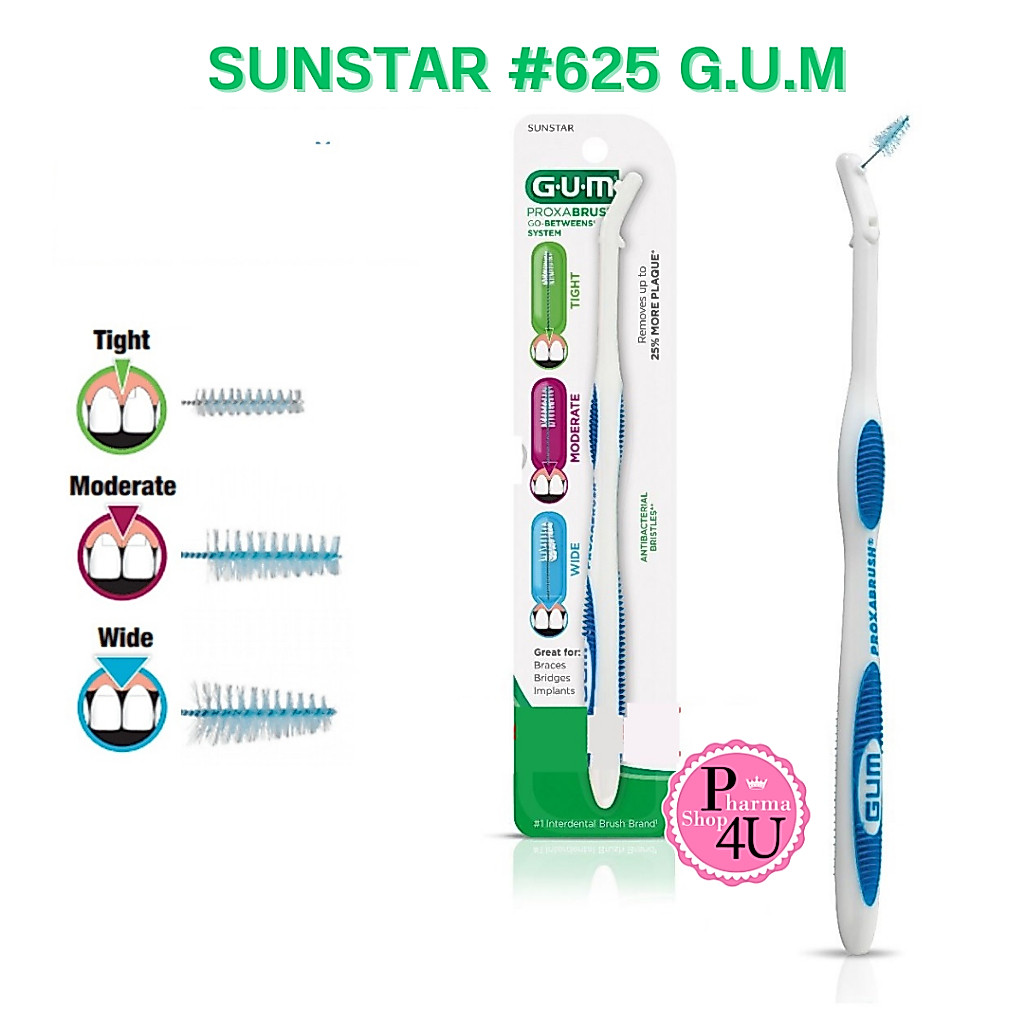 Sunstar Gum แปรงซอกฟัน ด้ามยาว Proxabrush Go-Betweens รุ่น625 Interdental brush long handle #10749