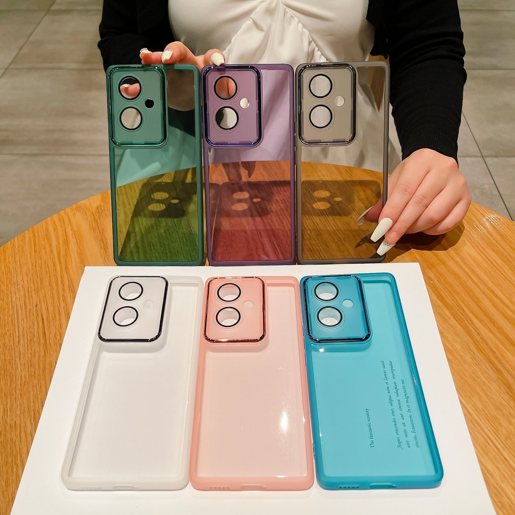 เคส ใช้ได้กับ ealme c55 RMX3710 Realme narzo n55 realmec55 ฟิล์มถ่ายภาพป้องกันหลายสีโปร่งใส เลนส์แฟล