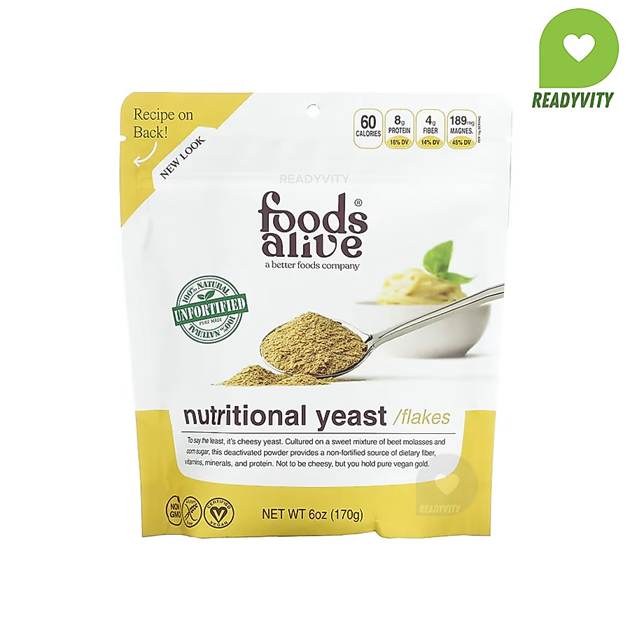 Foods Alive, Nutritional Yeast Flakes, Unfortified, 6 oz (170 g)
