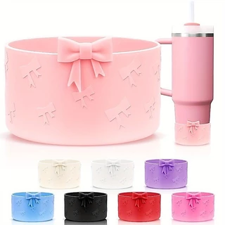 Sugaw 3D Bow Tumbler ซิลิโคน Boot, สวยและทันสมัย Anti-Drop Shock Absorbing อุปกรณ์เสริมขวดน้ํา, บูตขวดน้ําเข้ากันได้กับ Stanley Tumbler