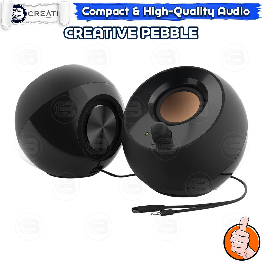 [CoolBlasterThai] CREATIVE PEBBLE 2.0 USB SPEAKERS (BLACK) (ลำโพง)