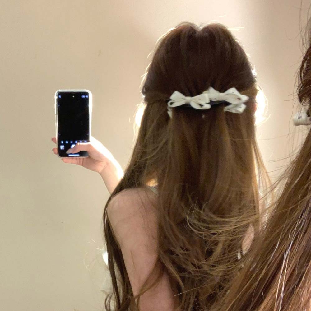 Ahellogirl مشبك موز بفيونكة منقّطة لذيل الحصان — صورة 7