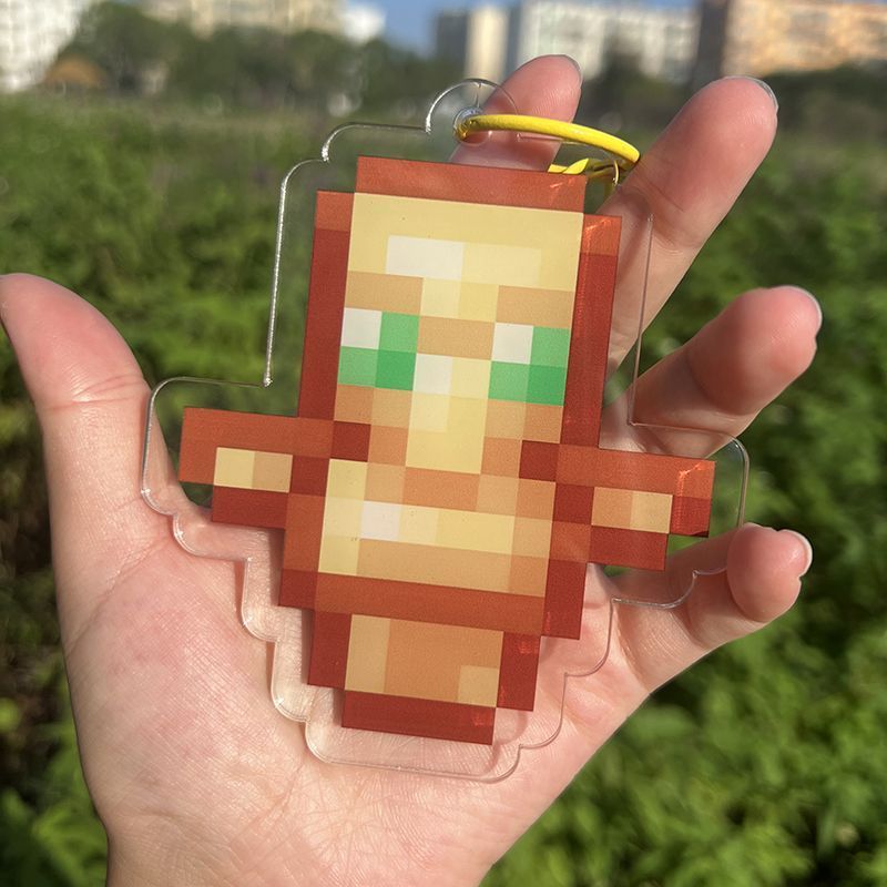 Minecraft Merchantings Minecraft พวงกุญแจ 10 ซม.ขนาดใหญ่ Undead Totem จี้อะคริลิคของขวัญ 2026.06.24
