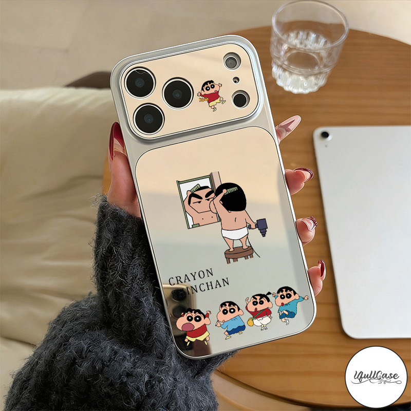 เคสกระจก ชินจัง การ์ตูนดัง สไตล์ฮิตกันกระแทก น่ารักสำหรับ รูปที่ 6