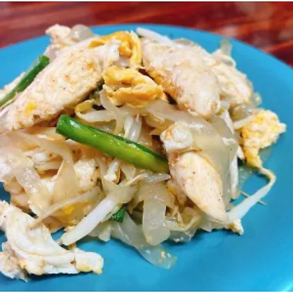 ผัดไทยเส้นบุกโบราณไก่ #ไร้แป้ง