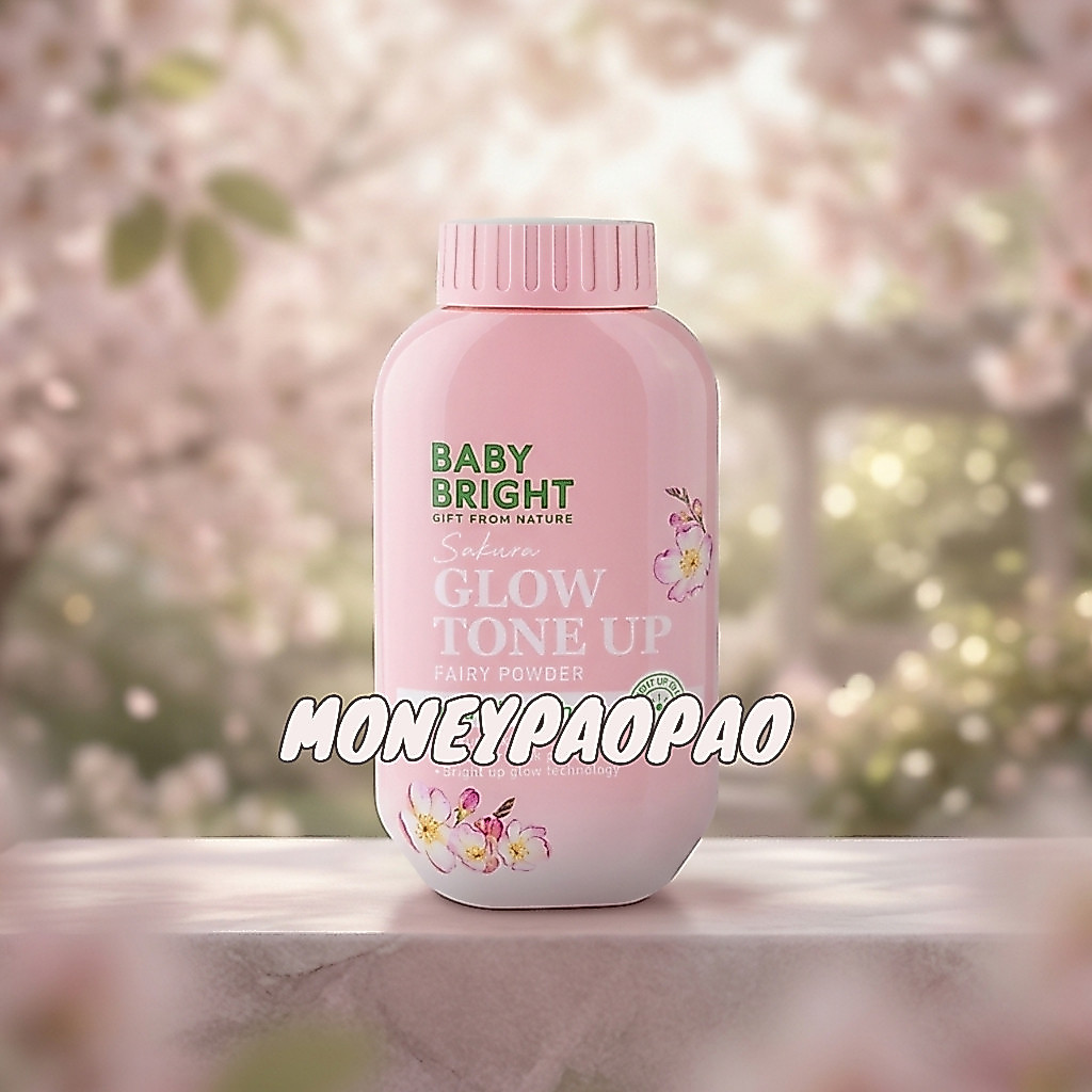 Baby Bright Sakura Glow Tone Up Fairy Powder แป้งนาฟ้า หน้าโกลว์ 50 กรัม