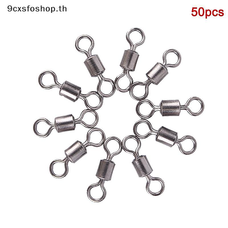 9cxsfoshop.th 50PCS Fishing Barrel Bearing Rolling Swivel Solid Ring Lures Connector 11 ขนาด ไทย