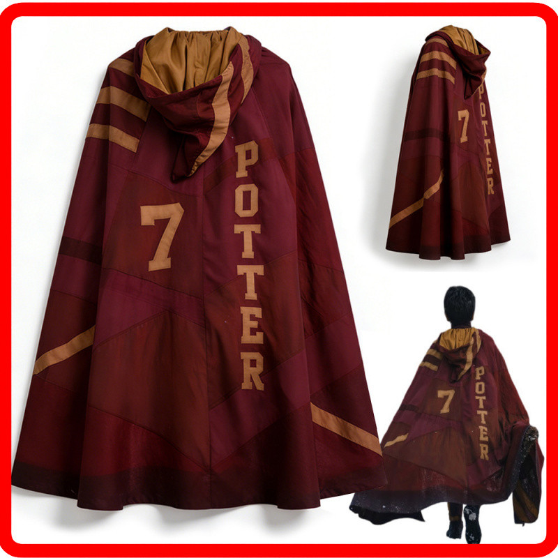 ใหม่ เสื้อคลุมเวทมนตร์ Harry Potter ฮาโลวีน Harry Potter Wizard Robe ชุดการแสดงบนเวที