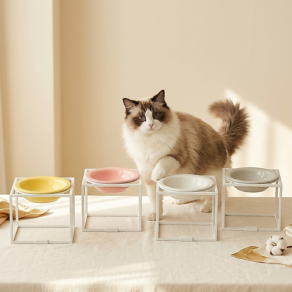 NEMO Stand Dining Set ชุดเซ็ทฐานและชามอาหารสำหรับแมว มี 4 สี ผลิตและนำเข้าจากเกาหลี🇰🇷