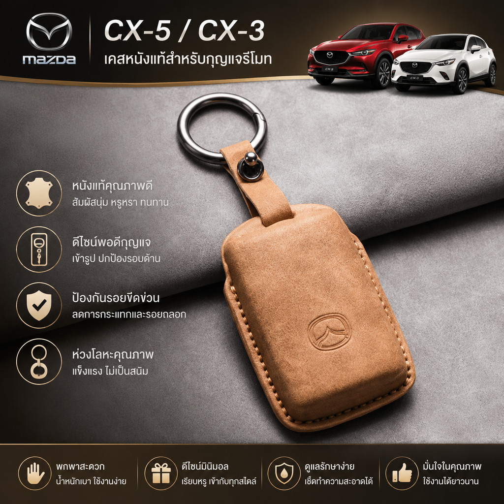 เคสกุญแจรถ ใช้ได้กับ Mazda 3, CX5, CX30, CX8, Mazda 3, CX3, CX4, CX7, CX8, CX9, CX50, CX60, CX70, CX