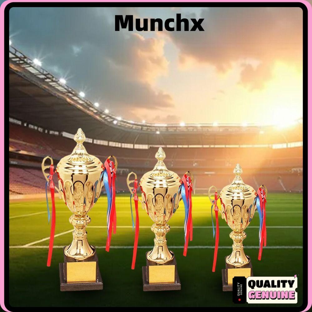 MUNCHX ถ้วยรางวัลที่ปรับแต่งได้ 1 ชิ้น, 29/33/36/41/46/51 ซม. พลาสติกประติมากรรม Champions Trophy, Gold Award Covered Design School Rewarding Supply กีฬา Trophy Competition