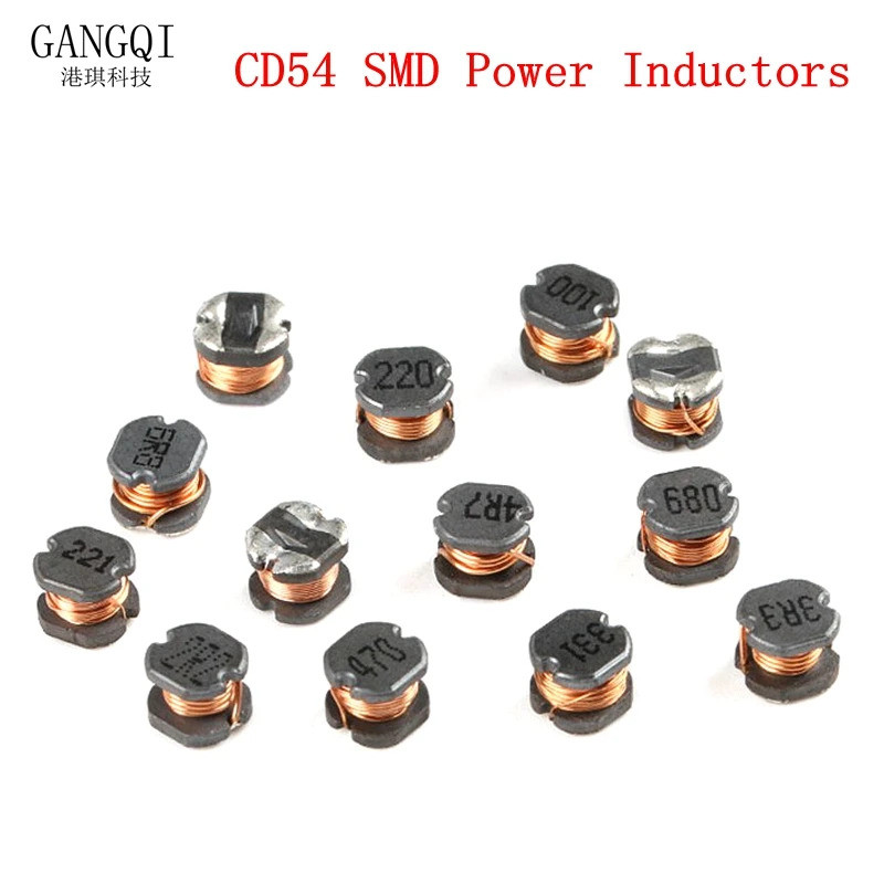 20pcs CD54 SMD Power Inductor 1R0 1R5 2R2 3R3 4R7 6R8 1 1.5 2.2 3.3 4.7 6.8 10 15 22 33 47 68 101 22