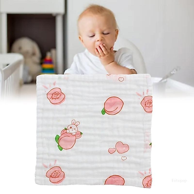Top 6-Layer Cotton Teething Bib Square Hand Towel สําหรับ Teething Time Feeding Hour