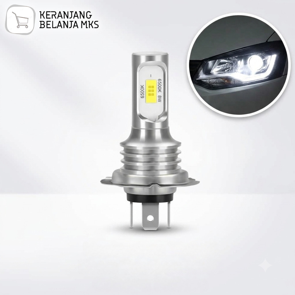 H4 CSP ชิป 6500K 8W ไฟหน้ารถ LED 2 ชิ้น