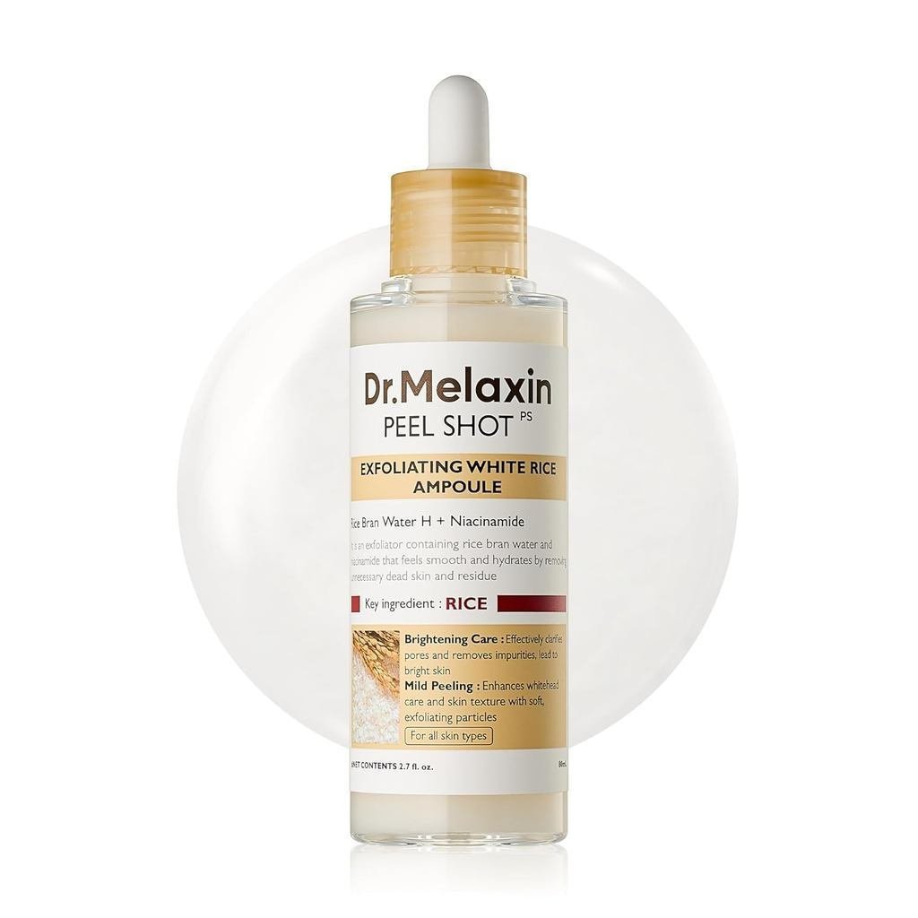 Dr.MelaxinPeelShotGlowRicePeelingAmpoulewithRiceExtract&AHABHA,Brightening&GentleExfoliatingSerumfor