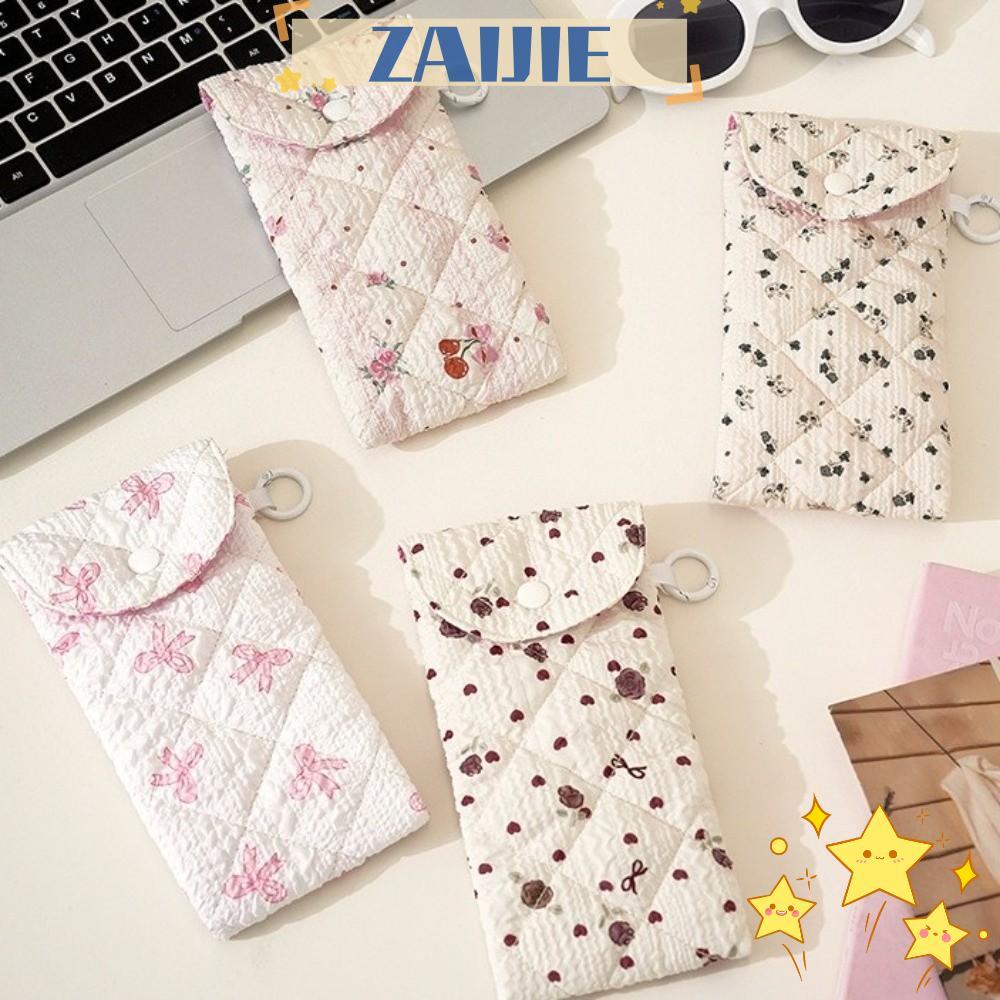ZAIJIE กระเป๋าเก็บแว่นตา, Soft Anti Scratch เบาะแว่นตา,แฟชั่นแบบพกพา Crush Proof Bow-print Travel แว่นตากันแดดฝาครอบป้องกัน