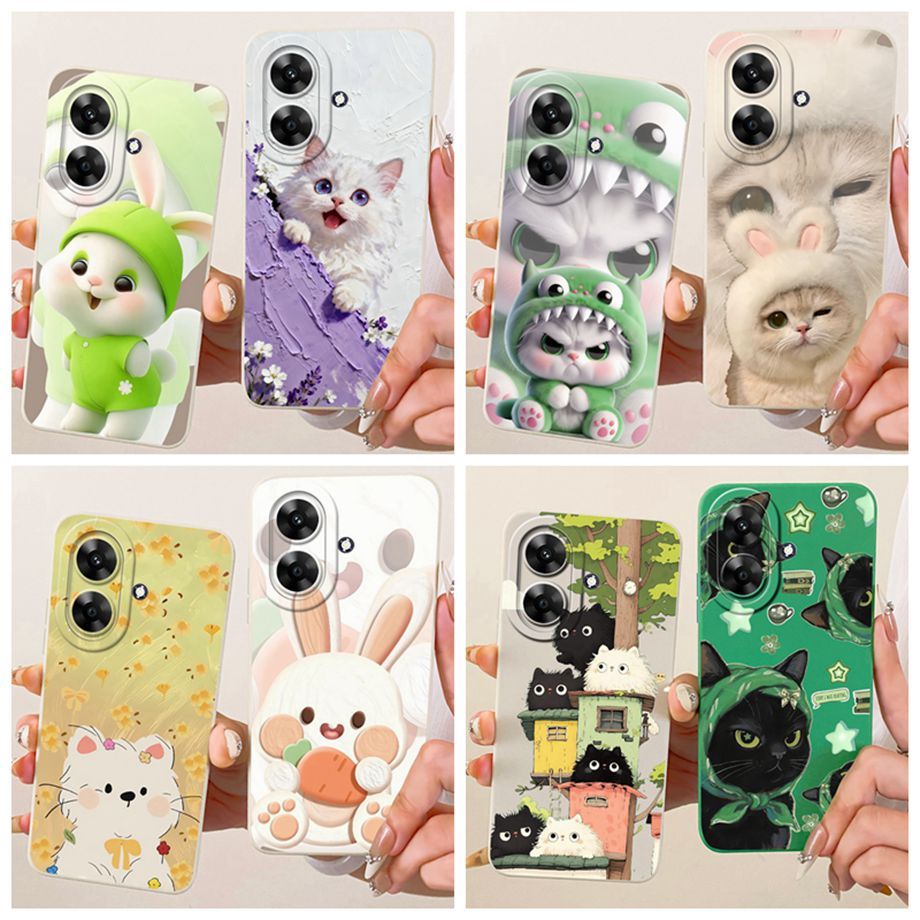 เคสโทรศัพท์สําหรับRealme Note 60X Note60 สําหรับRealme Note 60 RMX3933 RMX3938 ฝาหลังซิลิโคนกระต่ายน