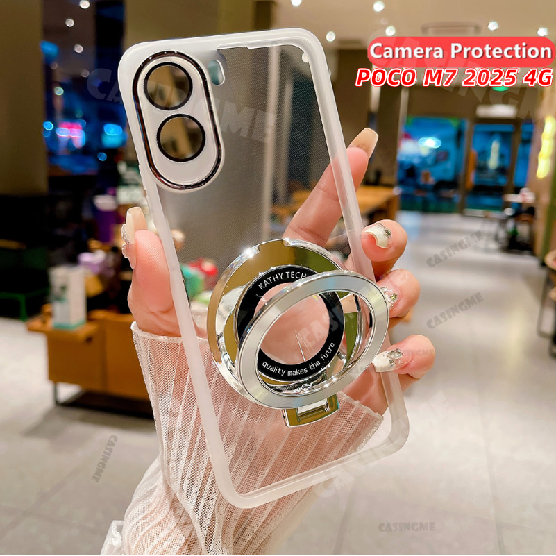 POCO M7 2025 4G แม่เหล็กสําหรับ POCO M7 POCOM7 Plus M 7 Pro 4G 5G 2025 ผู้ถือ Len กล้อง Shcokproof เคสโทรศัพท์โปร่งใสนุ่มปกหลัง
