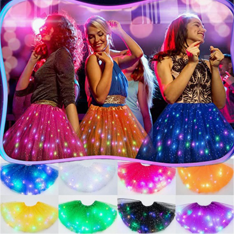 พร้อมส่ง🌟 เด็ก/ผู้ใหญ่ 😛 กระโปรงเรืองแสง สามารถเปล่งแสงได้ TUTU ของขวัญสําหรับเด็กผู้หญิง