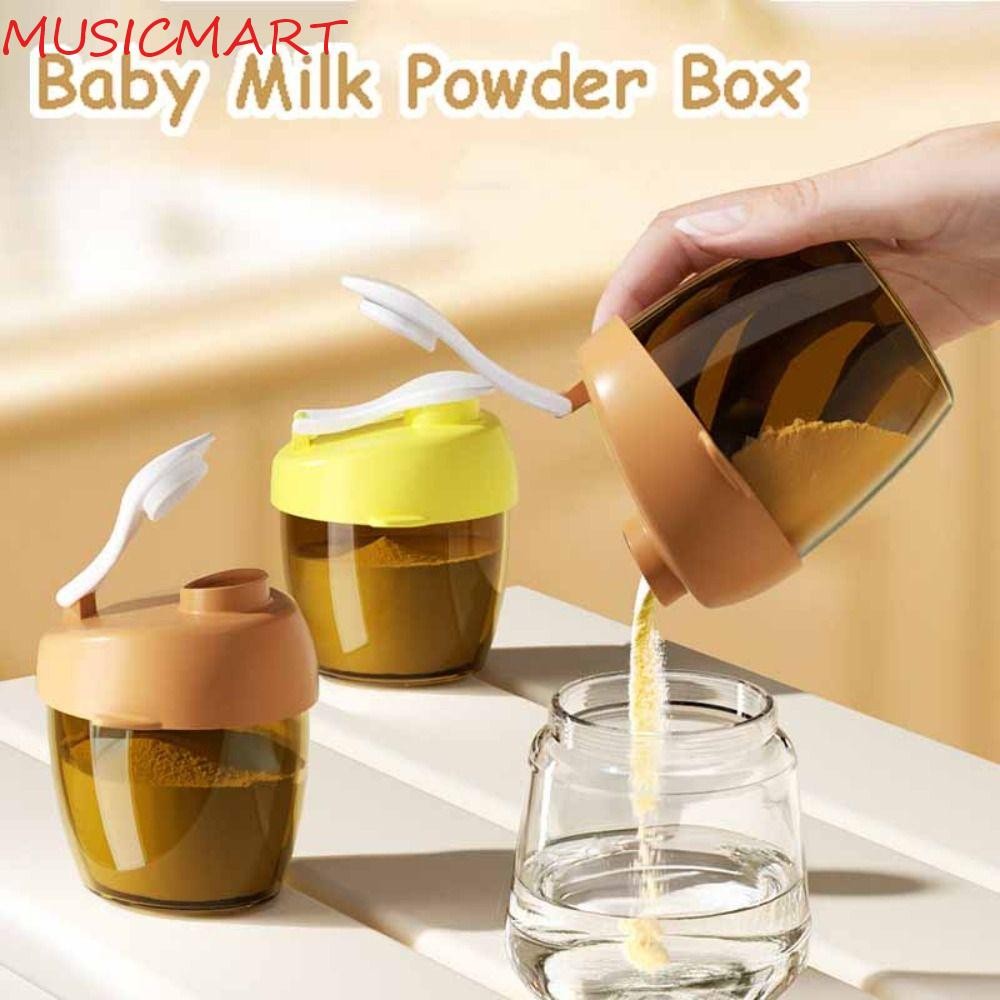 MUSICMART กล่องนมผงเด็ก พร้อมช้อนนมผง Toddle Snacks Container, Simple Feeding Lunch Box Essential Ce