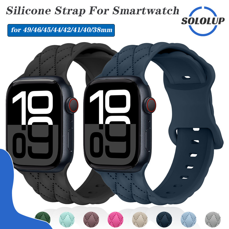 สายซิลิโคนพิมพ์ สายยางเปลี่ยนกีฬา for IWatch Apple Watch Ultra/SE 3 2 Series 11 10 9 8 7 6 5 49 46 45 41 44 40 42 38มม.