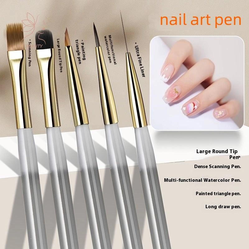 [maybeauty] 1/4/6 ชิ้นเล็บแปรง Checker เล็บวาดจิตรกรรม Line แปรงเล็บเครื่องมือภาพวาดอะคริลิคแปรง DIY ออกแบบเล็บเครื่องมือ {TH}