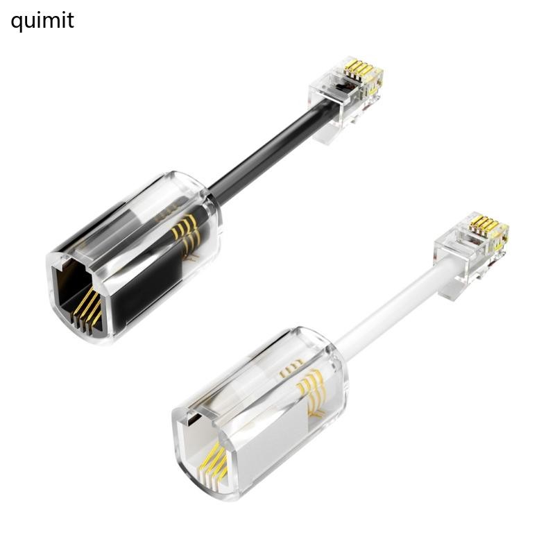 QUIM โทรศัพท์หมุนได้สายไฟ Detangler 4P4C RJ9 โทรศัพท์ Handset Connector