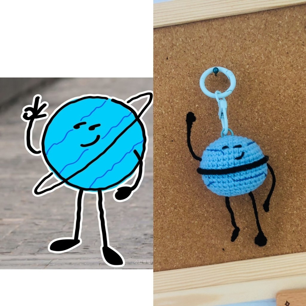 กระเป๋าพวงกุญแจCrochetมืออาชีพจากLiu Yuning สไตล์ใหม่สดใสรับทันท่วงที