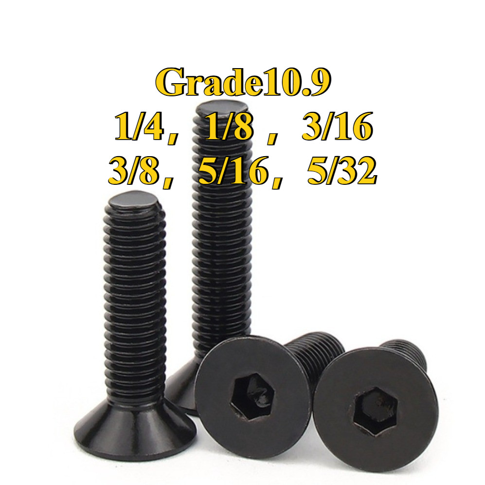 น็อต สกรู F+ 10.9 Grade เกลียวมิล หยาบ/ Flat Head Phillip Machine Screw US1/4, 1/8, 3/16, 3/8, 5/16,