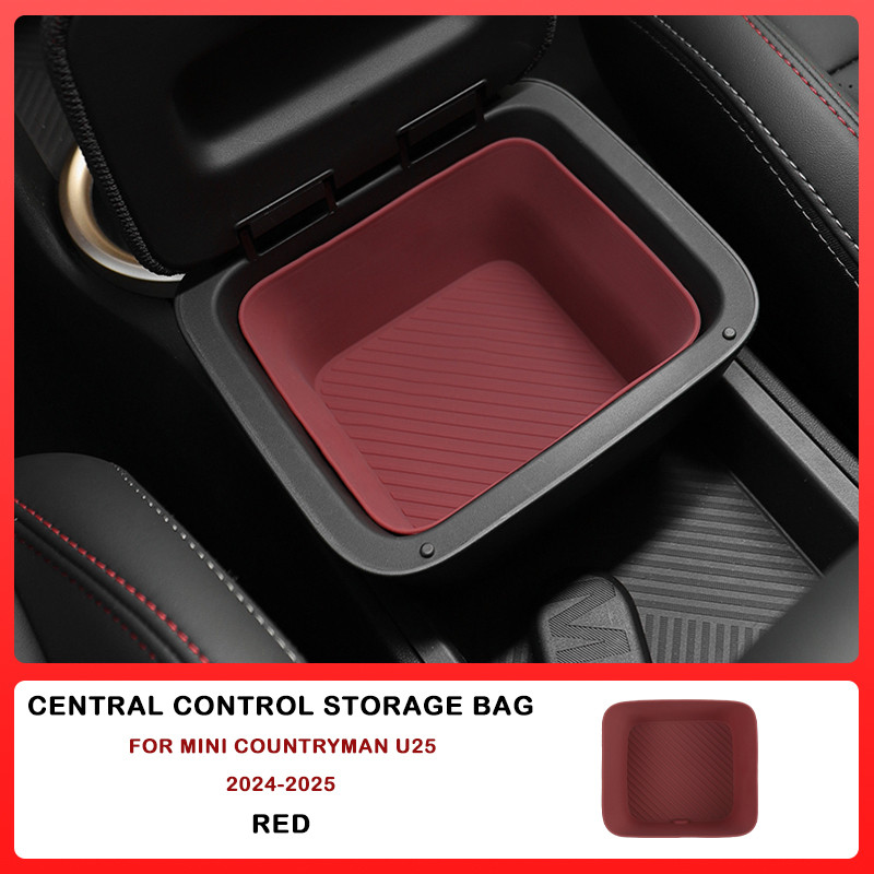 รถประตู Groove Mat Slot ถ้วยผู้ถือ Pad สําหรับ Mini Cooper Countryman U25 ไร้สายชาร์จ Pad ซิลิโคน Anti Slip Pad ตกแต่ง - รูปที่ 7