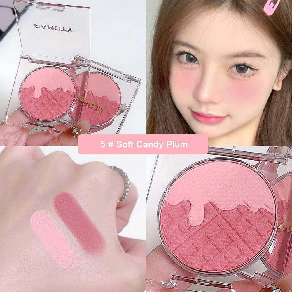Monochrome Net Red Rouge Blush Velvet Matte Blush Loose Powder Palette สําหรับแต่งหน้าติดทนนาน D6s8