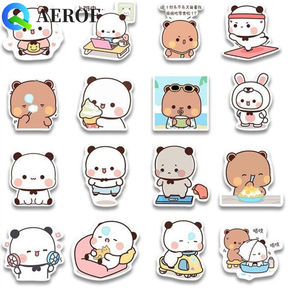 AEROF Bubu และ Dudu สติกเกอร์, แพนด้าน้อยตลก Bubu Dudu Panda สติ๊กเกอร์, สติ๊กเกอร์ตกแต่ง Creative ก