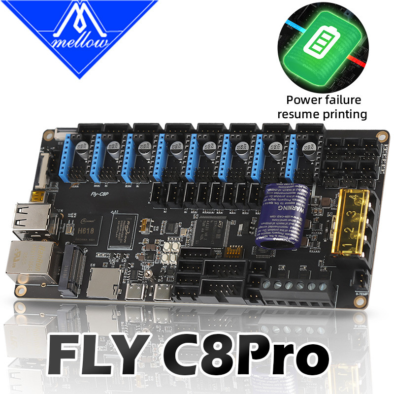 Mellow FLY C8 Pro V1.0 บอร์ด H618 MCU 550Mhz H723 สําหรับ Hi-Speed DIY 3D เครื่องพิมพ์อุปกรณ์เสริม V