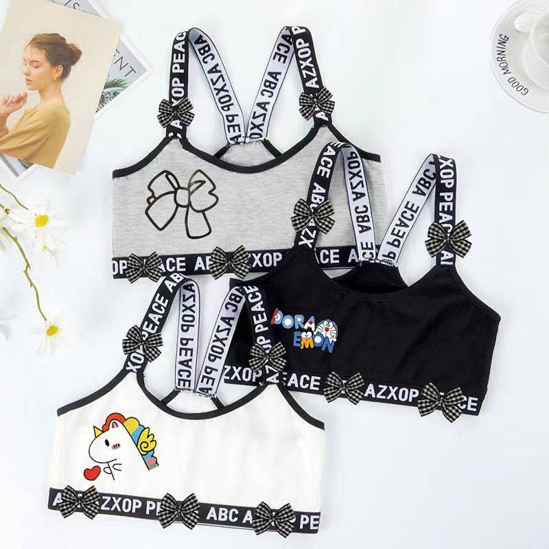 Children's Underwear Bowknot Development Period Girls' Underwear 8-16 Years Old Vest Girl Sling zjeW