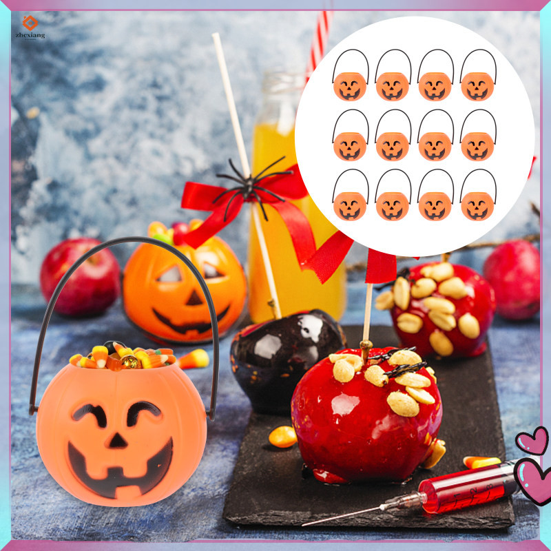 Candy Pail ฮาโลวีนถังฟักทองฟักทองถังสําหรับของเล่นเด็ก Bonbon Decor สํานักงาน zhcxiang