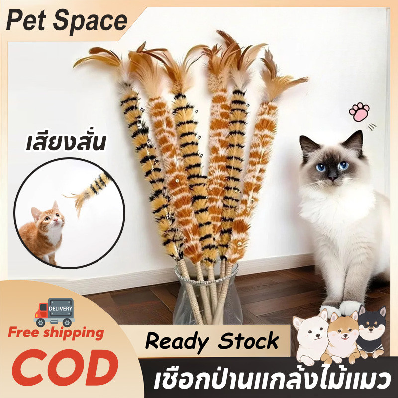 Pet Space Cat Teaser ไม้ล่อแมว ไม้ตกแมว ขอเล่นแมว ของเล่นเเมว ไว้ล่อแมว คลาดเครียดคลายเหงา