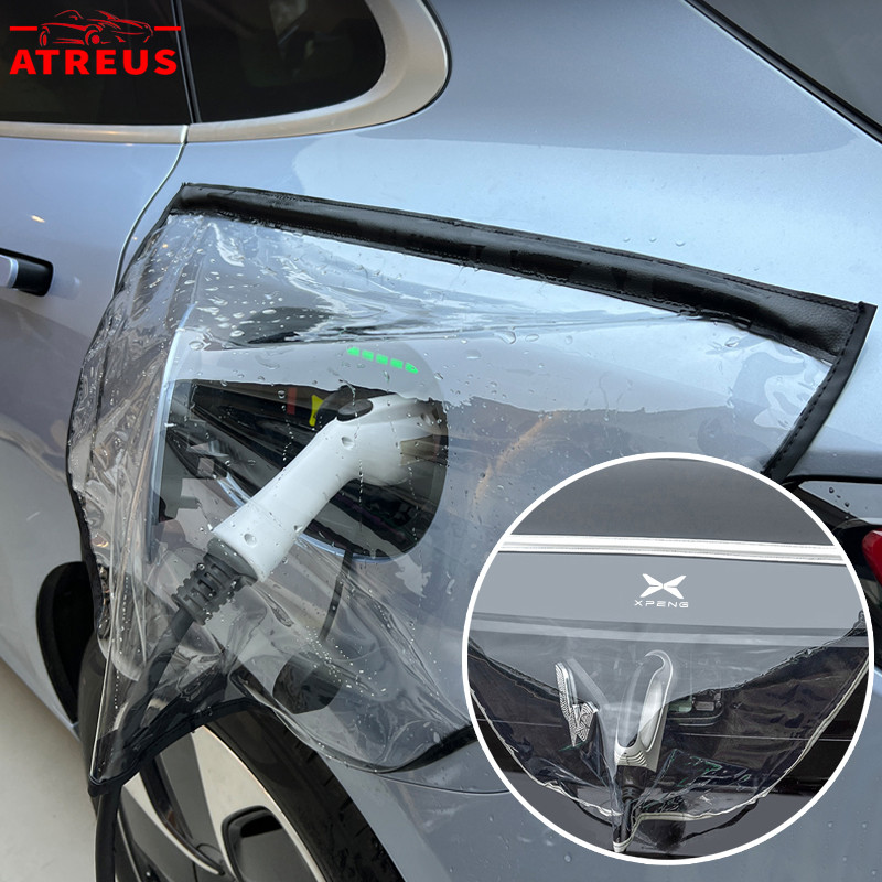 Xpeng G6 Xpeng X9 ผ้าคลุมพอร์ตชาร์จแม่เหล็ก แบบใส ยานพาหนะไฟฟ้า EV กันฝุ่น กันน้ํา อุปกรณ์ป้องกันที่ชาร์จ Car Charger ฝาครอบแม่เหล็กกันน้ํารถชาร์จ Rain Cover Charger พอร์ตชาร์จ