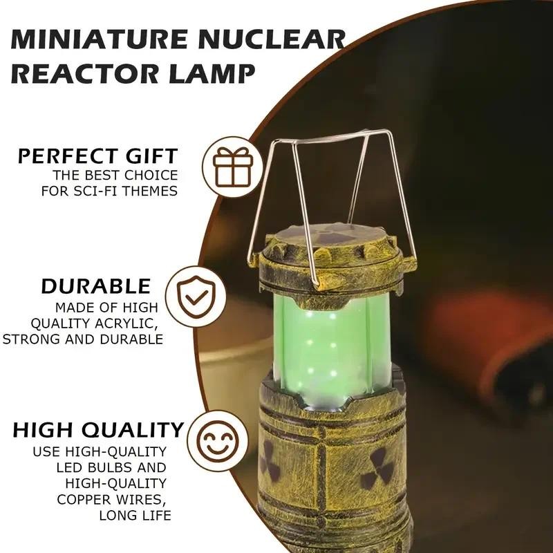 Eerie แสงสีเขียว LED จําลองนิวเคลียร์ Reactor โคมไฟมือถือ Hand Light สําหรับ Camping Halloween Party Decor เครื่องประดับตกแต่งบ้านของขวัญวันเกิด