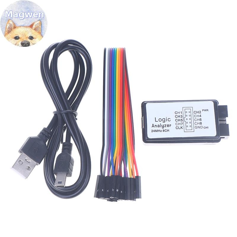 Magwen Logic Analyzer 24MHz USB Logic Analyzer ชุดอุปกรณ์ Mini Digital Pocket ขนาด 8 ช่องหน่วยความจํ