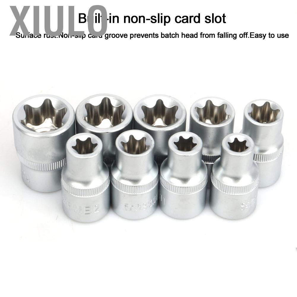 Xiulo XIULO-TH 19PCS/SET 1/2IN DRIVE SORT SOGKET BIT BIT BIT E TYPE