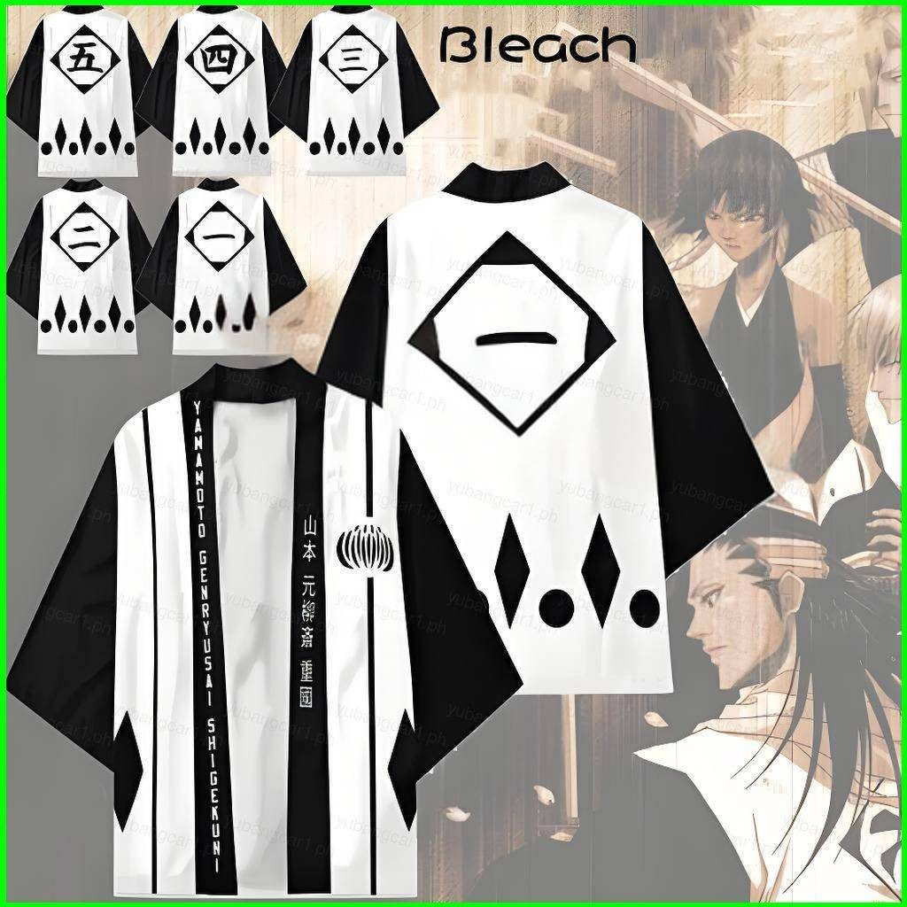 YB1 BLEACH Kurosaki Ichigo & Kuchiki Rukia Haori Pareo Frock เสื้อคลุมสไตล์กิโมโนพร้อมภาพของ Kurosak