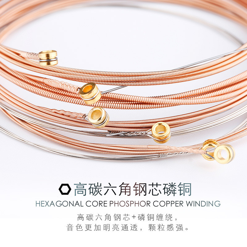 ROAD DOG สายกีตาร์โปร่ง KC เคลือบบางเฉียบป้องกันสนิมชุด 6 ชิ้น One String อุปกรณ์เสริมเดี่ยวไม้ ROAD