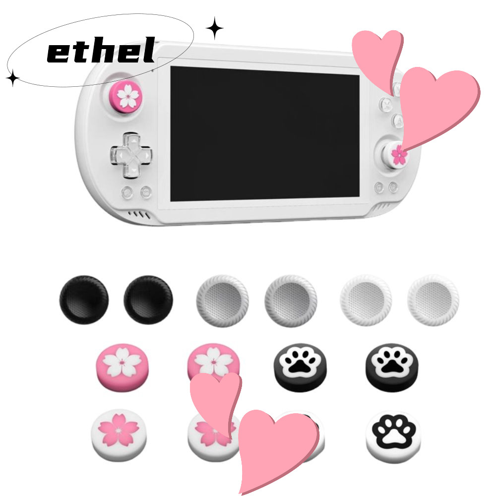 ETHEL 4PCS Big จอยสติ๊กหมวก,อุปกรณ์เสริมซิลิโคนเกมคอนโซลจอยสติ๊ก Rocker,ที่มีสีสันลื่นเปลี่ยนหมวกสํา