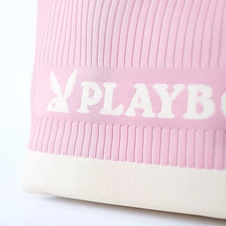 PLAYBOY รุ่น Woven Tote bag กระเป๋าผ้าไหมพรม รหัส ST-BS254PB138 ดีไซน์ทรงTote bag ทอลายโลโก้ ลายริ้วทั้งใบ มี 3 สี