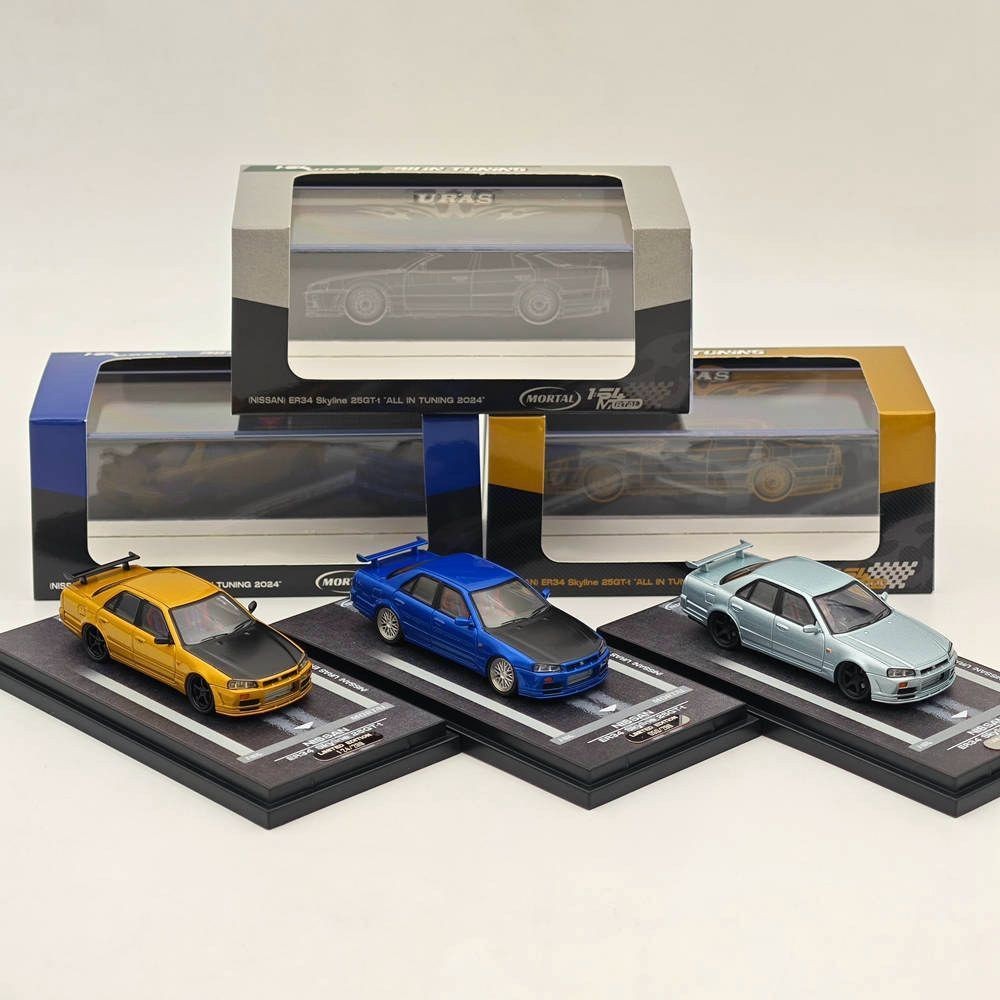 Mortal & OM 1: 64 Nissan Skyline ER34/ER34 uras Alloy Car Model Collection เครื่องประดับ