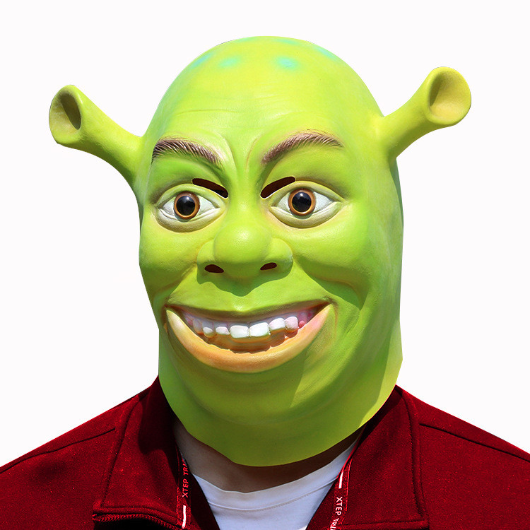ใหม่ฮาโลวีน Latex Shrek Mask Masquerade Party ธีมภาพยนตร์ผู้ผลิตหน้ากากตลกหมวก